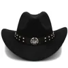 Basker 11.11 hattar kvinnor män ull ihålig västerländsk cowboy hatt för vinter hösten gentleman sombrero hombre cap storlek 56-58cmberets pro2222