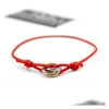 Bracelets de charme en acier inoxydable Trinity Ring String Three Rings Hand Strap Couple pour les femmes et les hommes Fashion Jelry célèbre ROP Dev4707538