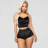 Women's Sleepwear Sexy V-neck Lingerie Sets Two-Piece Pajamas Suit Ladies Women