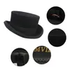 Szerokie brzegowe czapki wiadra gemvie 11cm 100% wełna odczuwała top dla Menwomen Cylinder Topper Mad Ter Party Costume Fedora Derby Magician 230131