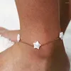 Bracelets de cheville Design créatif sauvage européen et américain Accessoires de pied géométrique Tempérament simple Beach Star Pearl Anklet Women