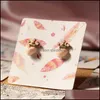 Tags Price Card 100Pc / Lot Ear Studs Hanging Holder Display Hang Cards 6X6Cm H126 Printing Paper Jewelry Packing Diy Handmade Earr Ot93O