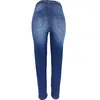Jeans Spring High midja breda ben t￤tt h￶ftb￤lte kvinnors jeans 6110