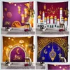 Tapestries Ramadan Tapestry Eid Mubarak Deken Beach Towel Islam Moslim 150x150cm Polyester TV Hanging Home Decoratie Drop levering Dhoda