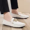 Dress Shoes Brand Casual High Quality Men's Leather Snake Pea Spring Summer Ladies Moccasin Loafers 230201