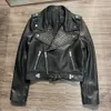 Womens Leather Faux Yoloagain Plus Size Jackor Real Women Rivet Collar Lambskin Moto Biker Lady 230131