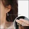 Hoop Huggie Trendy Small Leaf Earrings Circle Zircon Earring Statement Rhinestone Crystal Stud Loop For Women Lady Party Jewelry D Otp8D