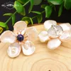 Stud Glseevo Handmade 925 Sterling Silver Natural Lapis Lazuli Barock Flower Pearl Earrings for Women Gift Jewellery GE0678 230131