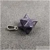 Charms 14mm Merkaba Hexagram Star Qaurtz Chakra Stone Energy Healing Reiki Crystal Ristnings Pendant For Jewely Making Drop Dhgarden Dhhnt
