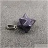 Charms 14mm Merkaba Hexagram Star Qaurtz Chakra Stone Energia Cura Reiki Cristal escreving Pingente para j￳ias Fazendo gota dhgarden dhhnt