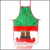 Decorazione per feste Christmas Apron Cloth Fai da te Fai da te Babbo Natale Vesti da cartone animato Cucina Cucina Droping Garden Festive Supp DHS8J