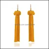 Charm Fashion Bohemian Long Tassel Drop Earrings For Women Lady Vintage Ethnic Statement Knot Dangle Earring Girls Jewel Delivery Otbh5