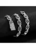 チェーン13mmビザンチンバゲットマイアミキューバチェーンヒップホップはマイクロ舗装されたcz石を男性用女性宝石宝石20 "チェーン