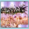 Party Decoration Gold White Sier Candle Holders Metal Candlestick Flower Stand Vase Table Centerpiece Event Rack Road Lead Wedding D Dhxqs