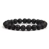 Beaded Natural Stone Strands Bracelet Lava Volcanic Round Beads Bracelets Healing Energy Yoga For Men Women Jewelry Gifts Dro Dhgarden Dhx9C