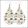 Charme Cadeau De Noël Boucles D'oreilles En Cuir Pour Femme Gril Flocon De Neige Arbre Goutte Dangle Goutte D'eau Style Ethnique Boucle D'oreille Anniversaire Livraison Jewe Otlxy