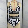 Hoge taille bikini badpak met letterprint voor dames Zomer Nieuwste badmode voor dames met V-hals