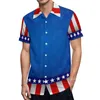 Мужские повседневные рубашки День Независимости День одежды Американский флаг Печать Краткое рукав для 230201