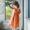 Niña es nuevo 2022 bebé verano manga mosca niñas princesa niña niños vestido de algodón arco niños ropa para niños pequeños lindo #5561 0131