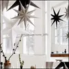 Décoration de fête 1pc 30cm papier plié lanternes étoiles 3D suspendus pour Noël mariage anniversaire soirée année fenêtre livraison directe Hom Dhxyk