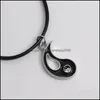 Pendant Necklaces Black White Couple Pendants Rope Chain For Women Men Splice Gossip Tai Chi Yin Yang Christmas Valentine Gift Drop Otbt4