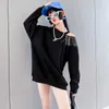 Girl's Cute Clothes Girls Dresses Sleeve Fashion Tassel Off Shoulder Dress Casual Cotton One-Piece Loose Sweatshirt Long Kids Wear 0131