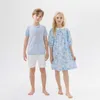 Flickans klänningar 2023 Spring Summer New Cotton Floral Girls Dress with Foder Teen Clothes Baby Romper Kids Loose Clothing Set #7300 0131