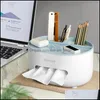 Tissue Boxes Napkins Smooth Surface Practical Double Layer Holder Lightweight Storage Case Detachable For Dorm Drop Delivery Home Dhuzr