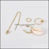 Dangle Chandelier Punk Earrings Fashion Jewelry Shell Eor Line 성격 세트 여성 Ring Wholesale Drop Delivery OTCMK