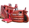 Custom Outdoor Games Portable Inflatable Pirate Ship Commercial Inflatable Bouncer Dry Water Slide Combo send by ship