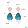 Dangle Lustre De Mode Géométrique Druzy Résine Boucles D'oreilles Glittery Acrylique Pierre Boucle D'oreille Plaqué Or Pour Les Femmes Bijoux Cadeaux Drop De Otl4J