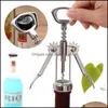 Openers Creative Wine Bottle Opener Stainless Steel Metal Strong Corkscrew Pressure Wing Grape Home Kitchen Bar Tools Vt1908 Drop De Dh975