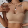 Bras CINOON Sexy Strapless Bra For Woman Invisible Tube Seamless Breathable Wireless Wedding Brassiere Push Up Female Lingerie