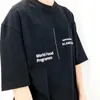إمرأة رسالة طباعة تي شيرت فاخر أسود مصمم أزياء الصيف أعلى كم قصير زائد الحجم