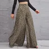 Damenhose, trendige Damenhose, elegant, fließend, lässig, hohe Taille, weites Bein, Frühling und Sommer