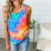 Frauen Tanks Mode Tie Dye Top Frauen Zurück Crossover Tank Lose Druck Weste Elegante Damen Debardeur Femme Dames Streetwear