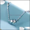 Charm Armband Trendy Crystal Star Armband f￶r kvinnor Lady Girls Beautif Jewelry Pentagram Fempointed Chain Drop Delivery OTZ9O