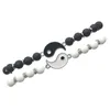 Strand Beaded Strands para Yin i Yang Tai Chi Gossip Bransoletka Prosta stopę kroplową Kobiet Dift Inte22