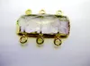 Hänghalsband designade! Mixed Gem Stone 5st/Lot Facetted Jewelry Connector 6Loops