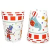 Vaisselle jetable 44 pièces/ensemble décorations de fête de cirque ensemble de vaisselle en papier animal acrobatique enfants fournitures d'anniversaire pour 12 personnes 230131