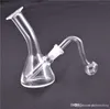 Mini dab rigs bong épais capiteux barboteur bong en verre plate-forme pétrolière bécher tuyau d'eau épais pyrex recycleur de verre bongs avec tuyau de brûleur à mazout en verre