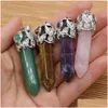 Charms Naturstein Chakra Sechseck Form Pendel Anhänger Rosenquarz Heilung Reiki Kristall Finden für DIY Halsketten Frauen F Dhgarden Dhrxl