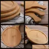 Chopping Blocks 8 Size Bamboo Round Pizza Tray With Handle Baking Cutting Board Home Bakeware Tools Food Grade Trays D1295 Drop Deli Dhzpm