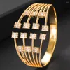 Bangle Kellybola Trendy Luxury Stapelbar Big Cuff For Women Wedding Full Cubic Zircon Crystal CZ Dubai Armband Party SMycken