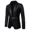 Costumes pour hommes Blazers brillant or paillettes costume veste hommes marque col châle un bouton Blazer fête mariage marié robe de bal 230131