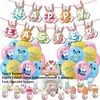 Party Decoration Happy Easter Decorations Set Balloons&Banner Hanging Swirl Decor Boy Girl Toys Home Globos