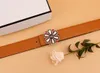 B￤lten Luxury Designer Belt Classic Solid Color Flower Belts For Women Designers Vintage Pin Needle Buckle Belts Double-Sided Casual Bredd 3.3cm Storlek 100-125 cm 4 Colos