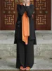 Etnische kleding zanzea vrouwen 2 stks casual abaya hijab tracksuit vintage moslim pant sets zomer zomers