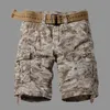 Mäns shorts Summer Korean Style Camouflage Militära last Shorts Män Tvätt kamouflageverktygshorts för män G230131