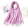 Scarves Double Sided Knitted Winter Women Scarf Warm Cashmere Shawls Neck Bandana Pashmina Lady Wrap